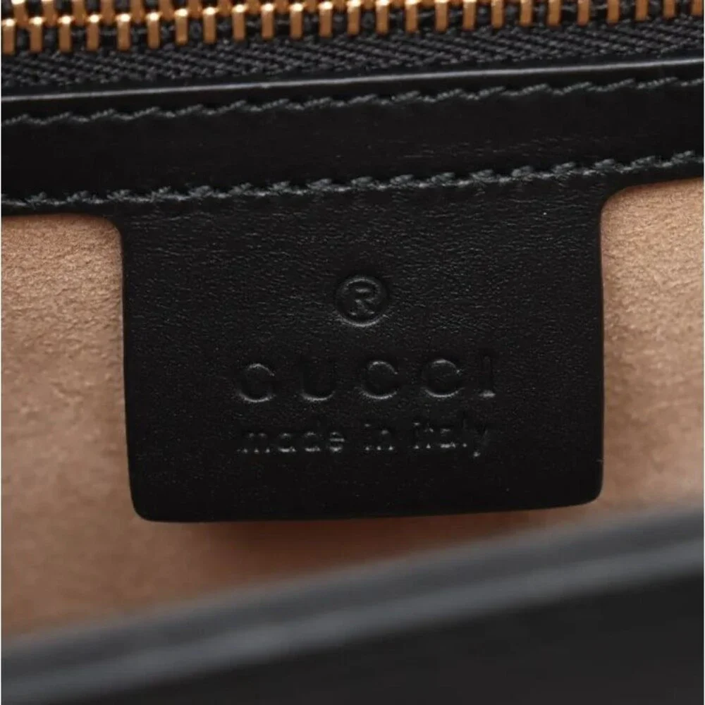 Gucci Sylvie Web Black Leather Shoulder Bag with dust bag & COA authenticated - Picture 4 of 16